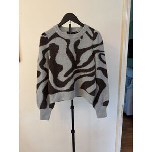 360 Cashmere Sweater Womens Small 100% Cashmere Brown/Gray Design